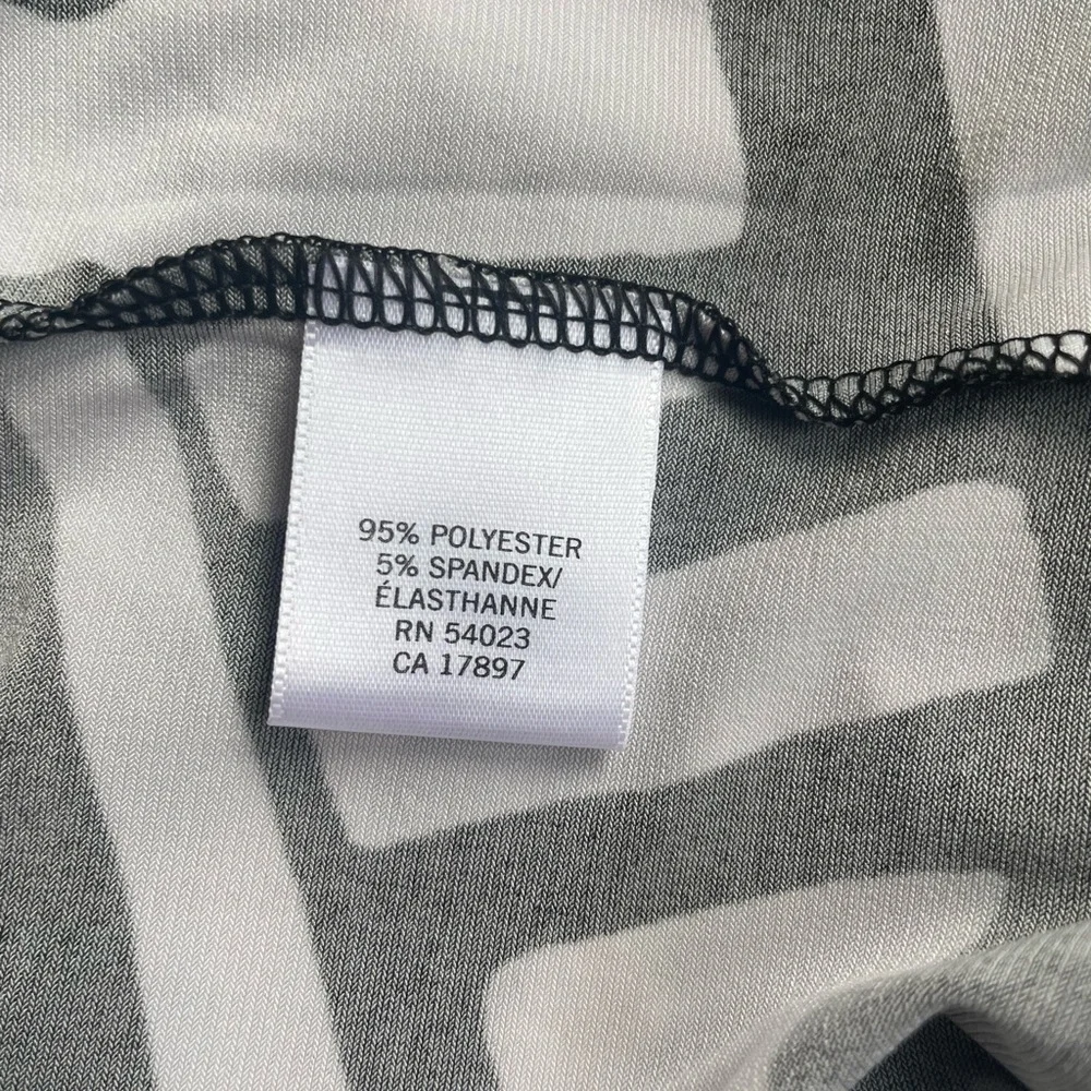 Banana Republic Black & White Geometric Print Stretch Wrap Dress, Small Petite - Picture 6 of 6